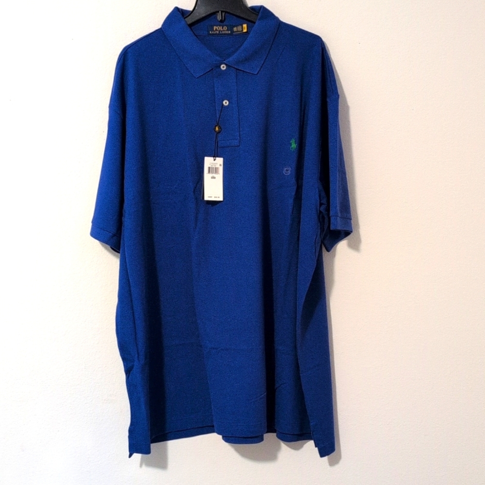 The Iconic Mesh Polo Shirt big & Tall blue T-shirt.